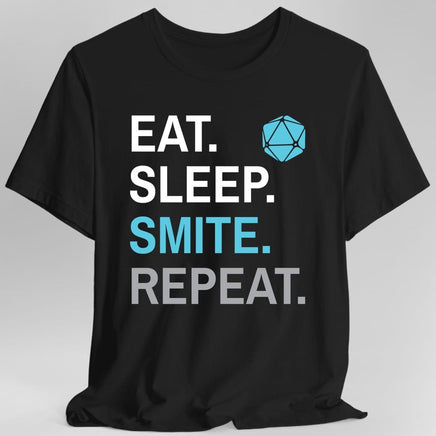 Paladin Smite T-Shirt – 'Eat, Sleep, Smite, Repeat'-GoblinSmith