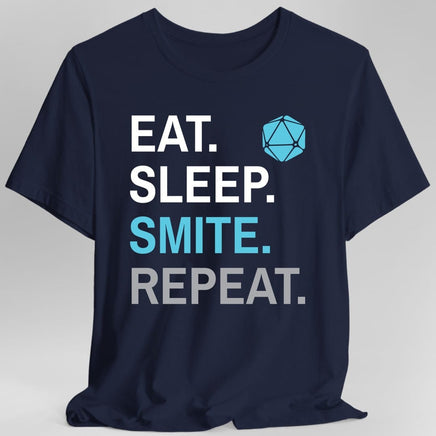 Paladin Smite T-Shirt – 'Eat, Sleep, Smite, Repeat'-GoblinSmith