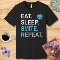 Paladin Smite T-Shirt – 'Eat, Sleep, Smite, Repeat'-GoblinSmith