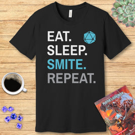 Paladin Smite T-Shirt – 'Eat, Sleep, Smite, Repeat'-GoblinSmith