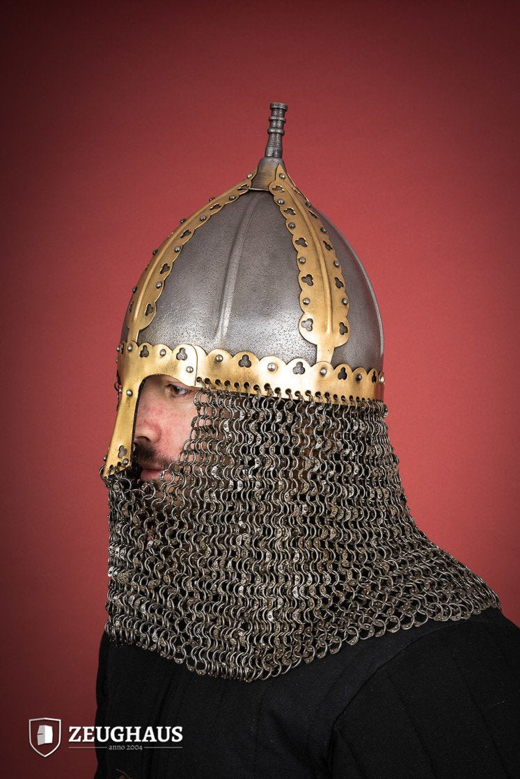 Rus Helmet with Riveted Aventail 1,6mm Antique| GoblinSmith