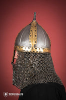 Rus Helmet with Riveted Aventail 1,6mm Antique-GoblinSmith