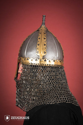 Rus Helmet with Riveted Aventail 1,6mm Antique-GoblinSmith