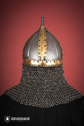 Rus Helmet with Riveted Aventail 1,6mm Antique-GoblinSmith