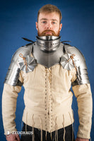 Pauldrons with Besagew 15th Cent. 1,6 mm Polished-GoblinSmith