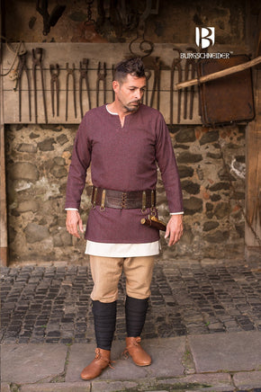 Tunic Tyr Herringbone Burgundy/Grey-GoblinSmith