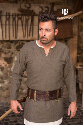 Tunic Tyr Herringbone Olive/Grey-GoblinSmith