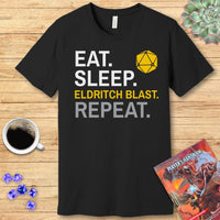 Warlock Class T-Shirt – 'Eat, Sleep, Eldritch Blast, Repeat'-GoblinSmith