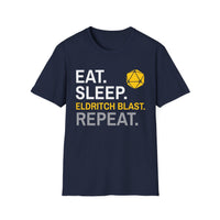 Warlock Class T-Shirt – 'Eat, Sleep, Eldritch Blast, Repeat'-GoblinSmith