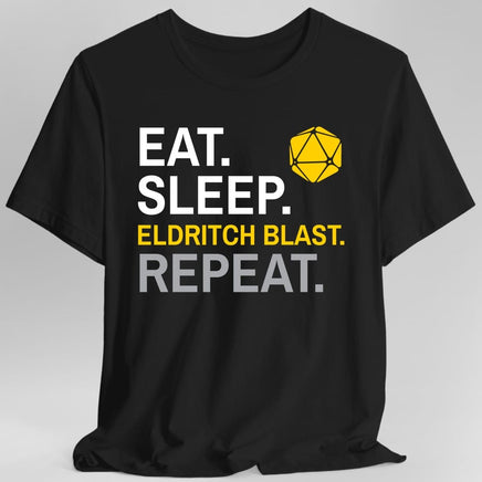 Warlock Class T-Shirt – 'Eat, Sleep, Eldritch Blast, Repeat'-GoblinSmith