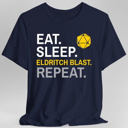 Warlock Class T-Shirt – 'Eat, Sleep, Eldritch Blast, Repeat'-GoblinSmith