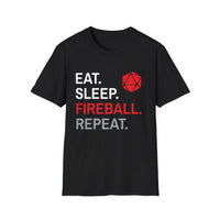 Wizard Class T-Shirt – 'Eat, Sleep, Fireball, Repeat'-GoblinSmith