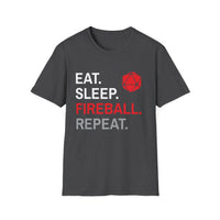 Wizard Class T-Shirt – 'Eat, Sleep, Fireball, Repeat'-GoblinSmith