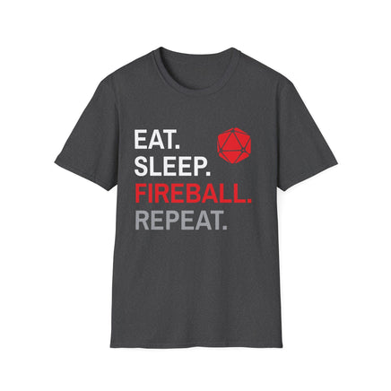 Wizard Class T-Shirt – 'Eat, Sleep, Fireball, Repeat'-GoblinSmith
