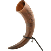 Carved Drinking Horn With Stand-GoblinSmith