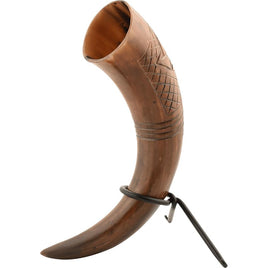 Carved Drinking Horn With Stand-GoblinSmith