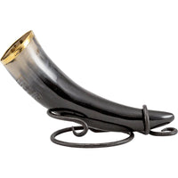 Carved Wolf Drinking Horn With Stand-GoblinSmith