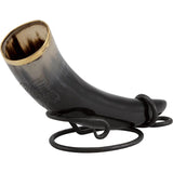 Carved Wolf Drinking Horn With Stand-GoblinSmith