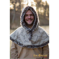 Embroidered Hood With Fur-GoblinSmith