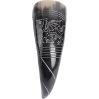 Engraved Dragon Drinking Horn-GoblinSmith