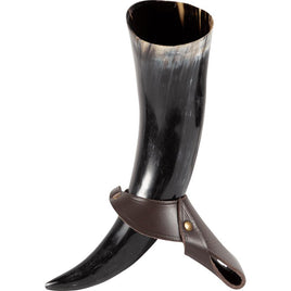 Estrid Drinking Horn With Leather Stand-GoblinSmith