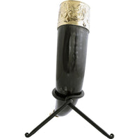 Fleur-De-Lys Rim Drinking Horn With Stand-GoblinSmith