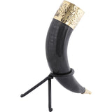 Fleur-De-Lys Rim Drinking Horn With Stand-GoblinSmith
