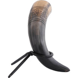 Floral Knotwork Drinking Horn With Stand-GoblinSmith