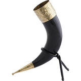 Floral Rim Drinking Horn With Stand-GoblinSmith