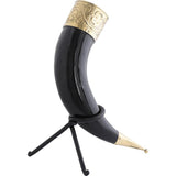 Floral Rim Drinking Horn With Stand-GoblinSmith