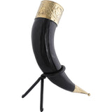 Floral Rim Drinking Horn With Stand-GoblinSmith