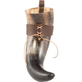 Great Norse Drinking Horn With Leather Holder-GoblinSmith
