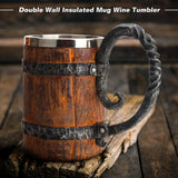 Wood style Double Wall Insulated Beer Mug-GoblinSmith