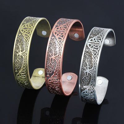 Engraved Tree of Life Metal Bracelet-GoblinSmith