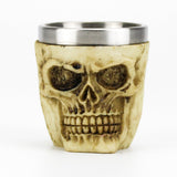 Gothic Resin Skull Shot Glass Insulated Resin and Stainless Steel-GoblinSmith