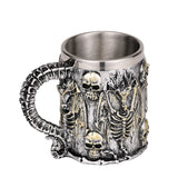 Skulls and Dragon Skeleton Insulated Resin and Stainless Steel Mug-GoblinSmith