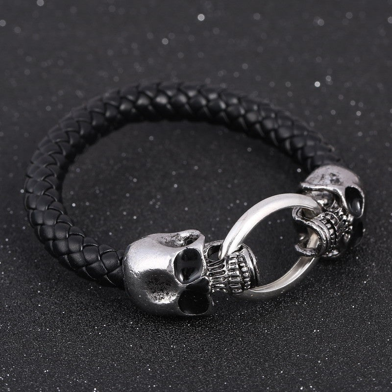 Leather Skull Bracelet Pos-GoblinSmith