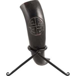 Shield Knot Drinking Horn With Stand-GoblinSmith