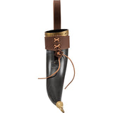 Rollo Drinking Horn With Leather Holder-GoblinSmith