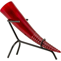 Red Decorative Horn With Stand-GoblinSmith