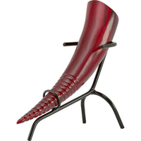 Red Decorative Horn With Stand-GoblinSmith