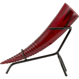Red Decorative Horn With Stand-GoblinSmith