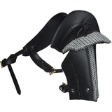 Single Leather Pauldron with Chainmail – Black-GoblinSmith
