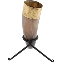Knotwork Rim Drinking Horn With Stand-GoblinSmith