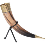 Leaf Rim Drinking Horn With Stand-GoblinSmith