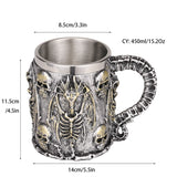 Skulls and Dragon Skeleton Insulated Resin and Stainless Steel Mug-GoblinSmith