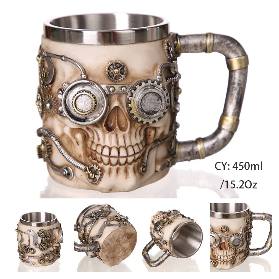 Steampunk skull Mug-GoblinSmith