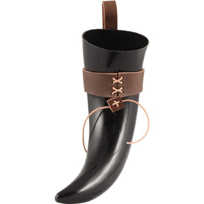 Halfdan Norse Drinking Horn With Leather Holder-GoblinSmith