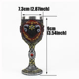 Gothic 3D Rams Head Goblet Stainless Steel & Resin Wine Goblet-GoblinSmith