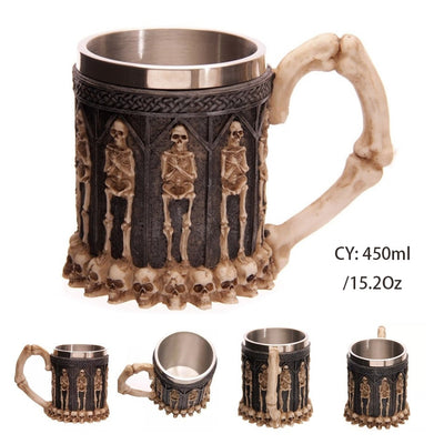 Skeletons Crypts Insulated Resin and Stainless Steel Mug-GoblinSmith
